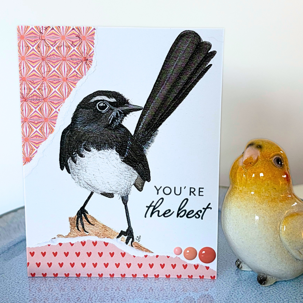 Walter the willy wagtail "You're the best" card