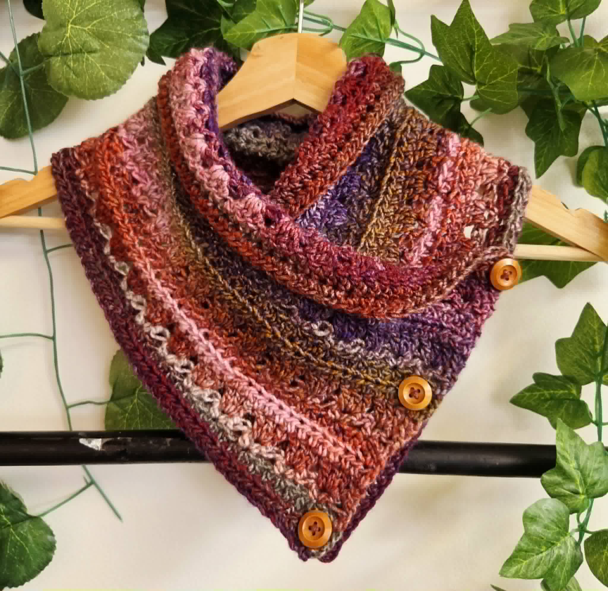 Handmade Crochet Neckwarmer | Rainbow Jewel Colours | Adult