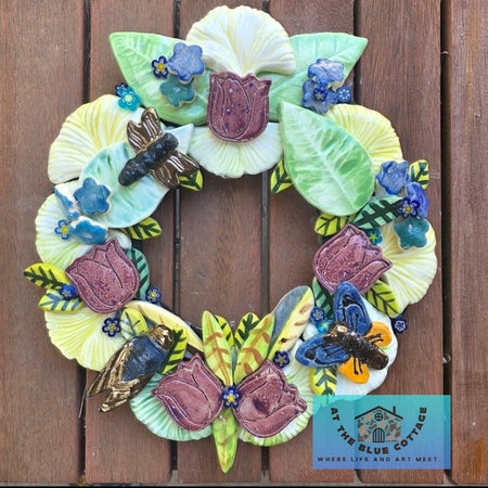 Ceramic Mosaic Garden Wreath