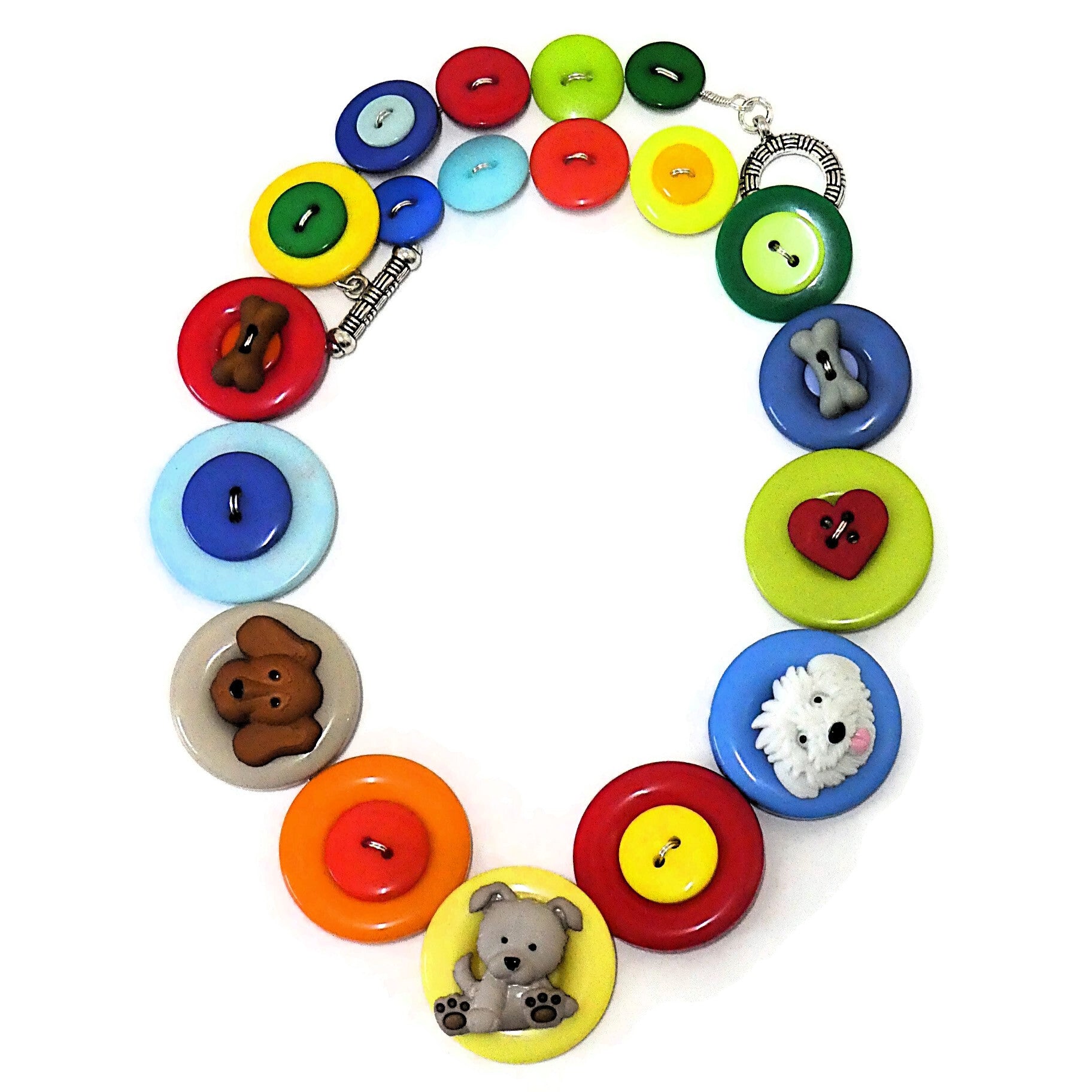 Button necklace - Puppy Love