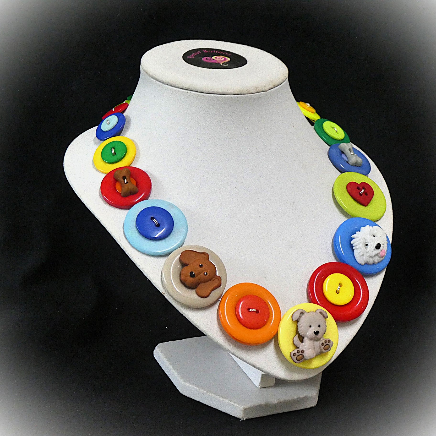 Button necklace - Puppy Love