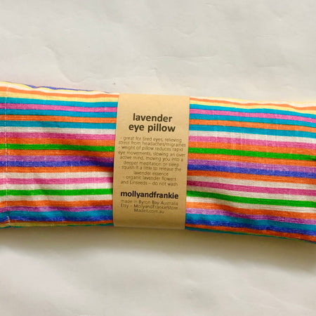 Lavender and Linseed Eye Pillow with Removable, Washable Cover - Rainbow