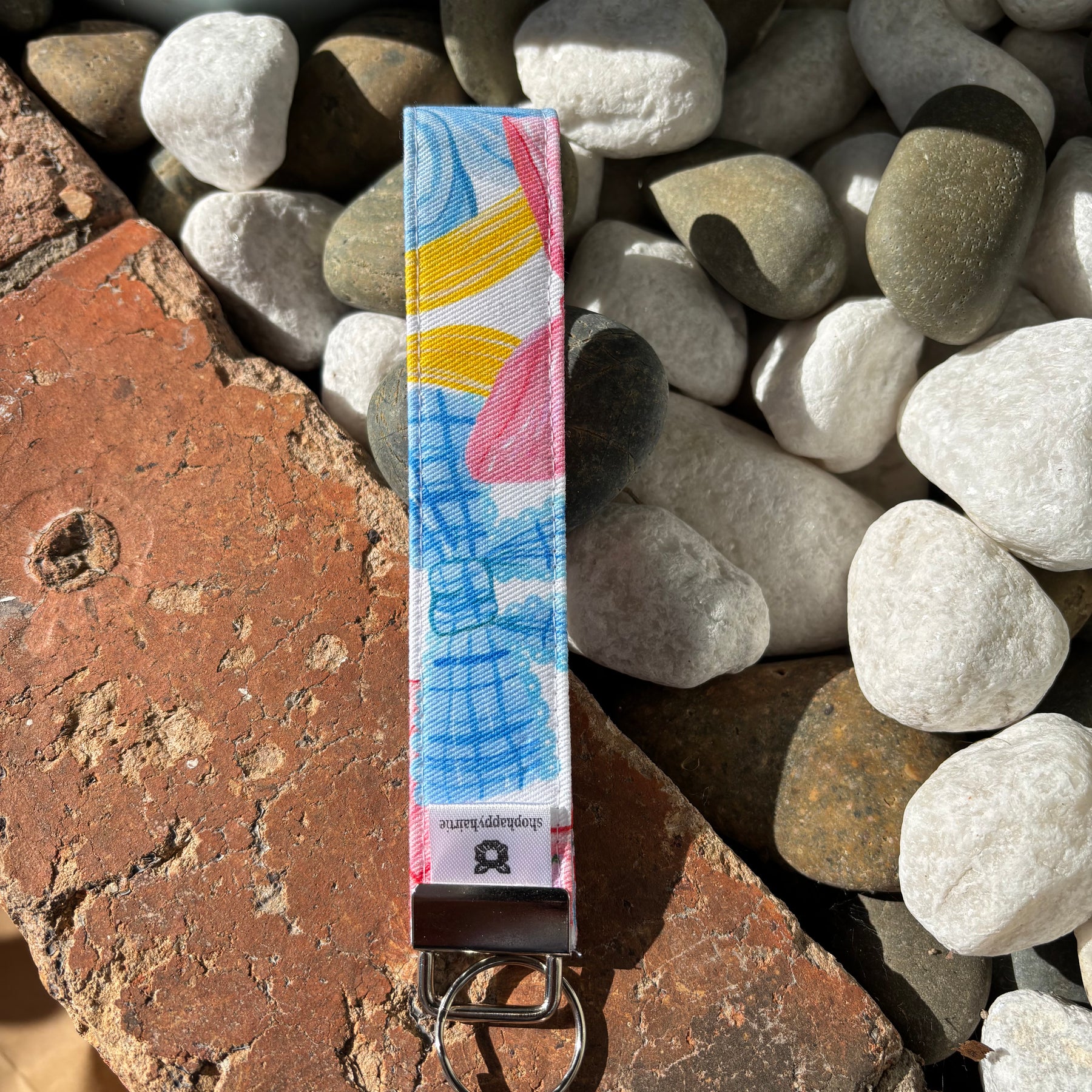Handmade Fabric Wristlet Keychain | Cotton Key Fob & Wrist Strap