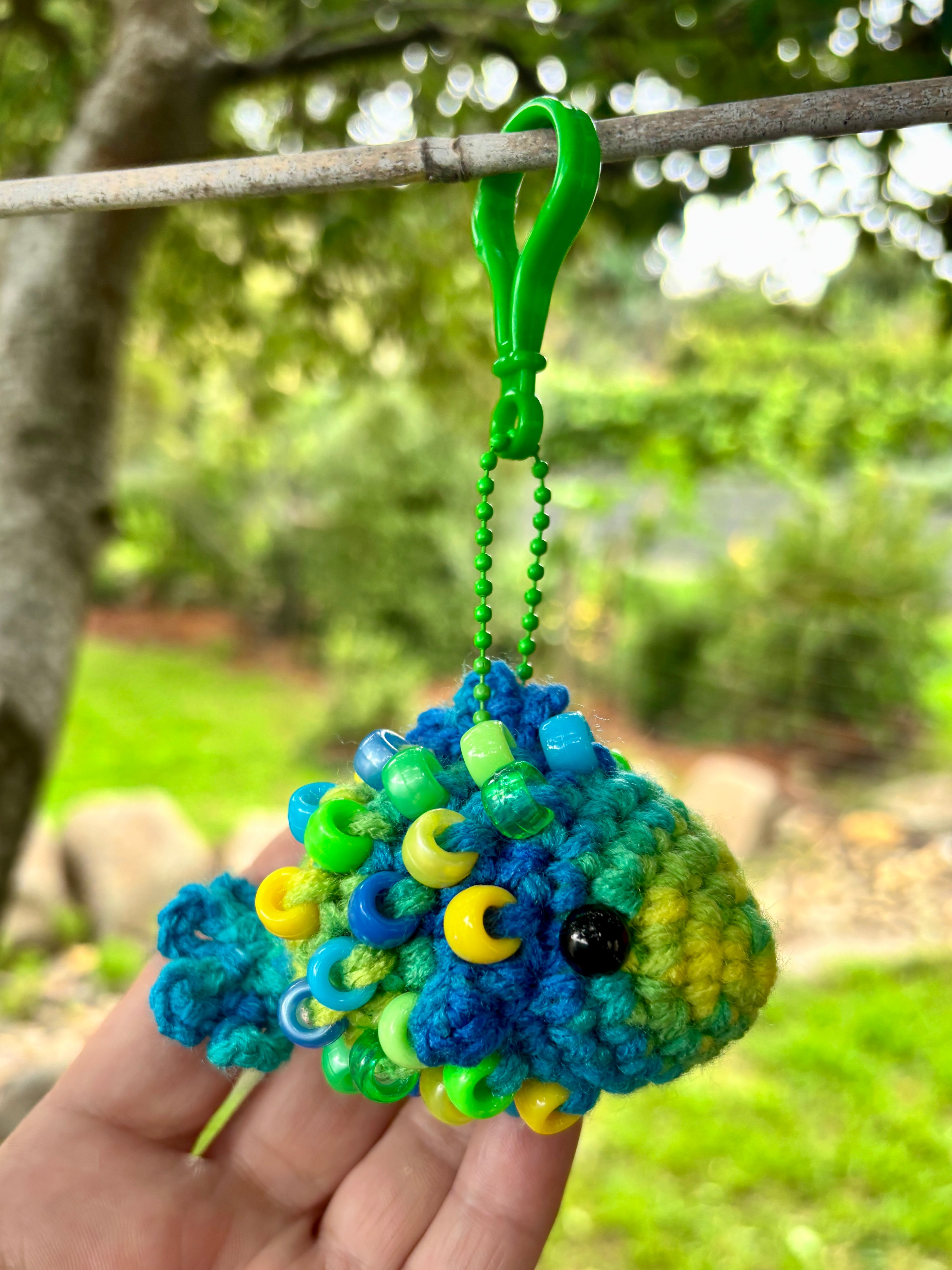 Fish Crochet Beaded Fidget Key Chain Toy Bag Tag