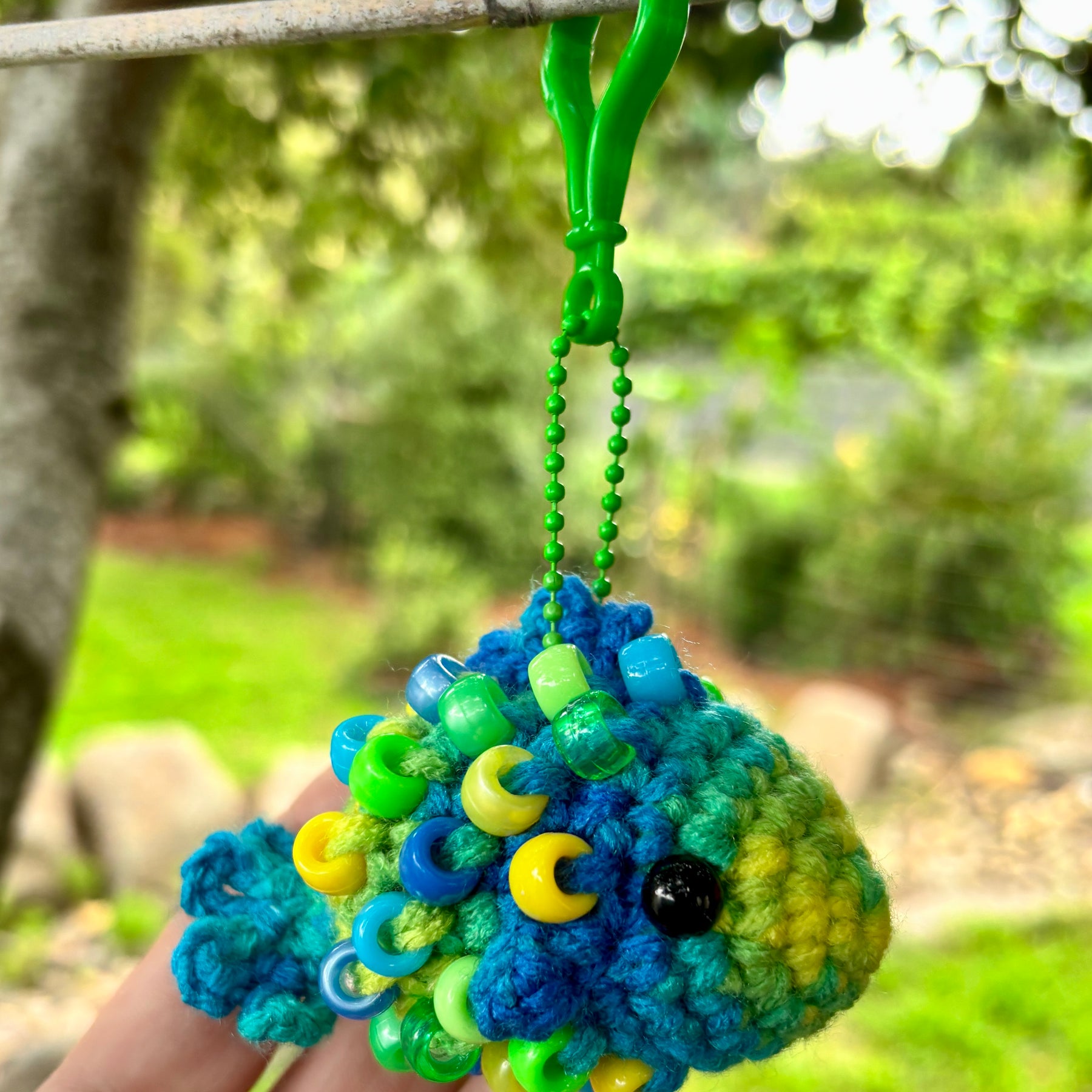 Fish Crochet Beaded Fidget Key Chain Toy Bag Tag