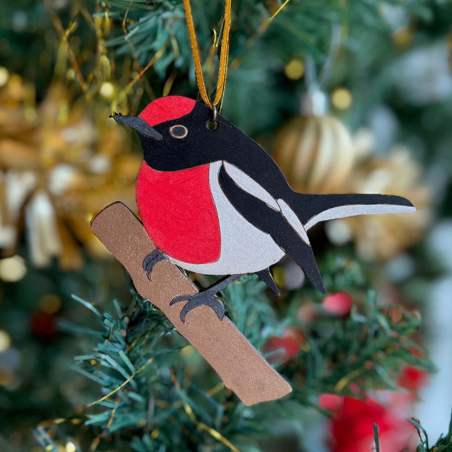Set of 4 Australian Hand painted Bird Christmas Decorations