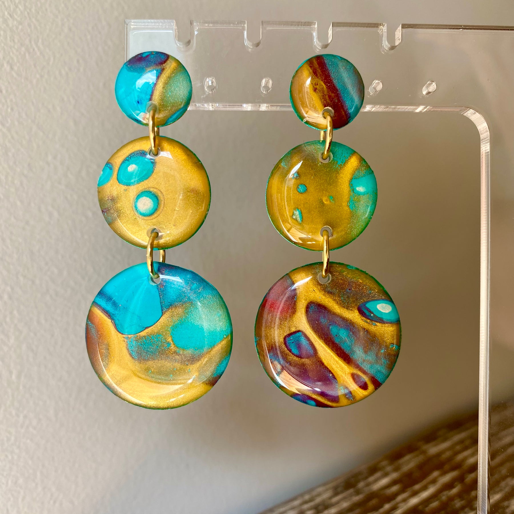 Artisan Statement Stud Dangle Earrings