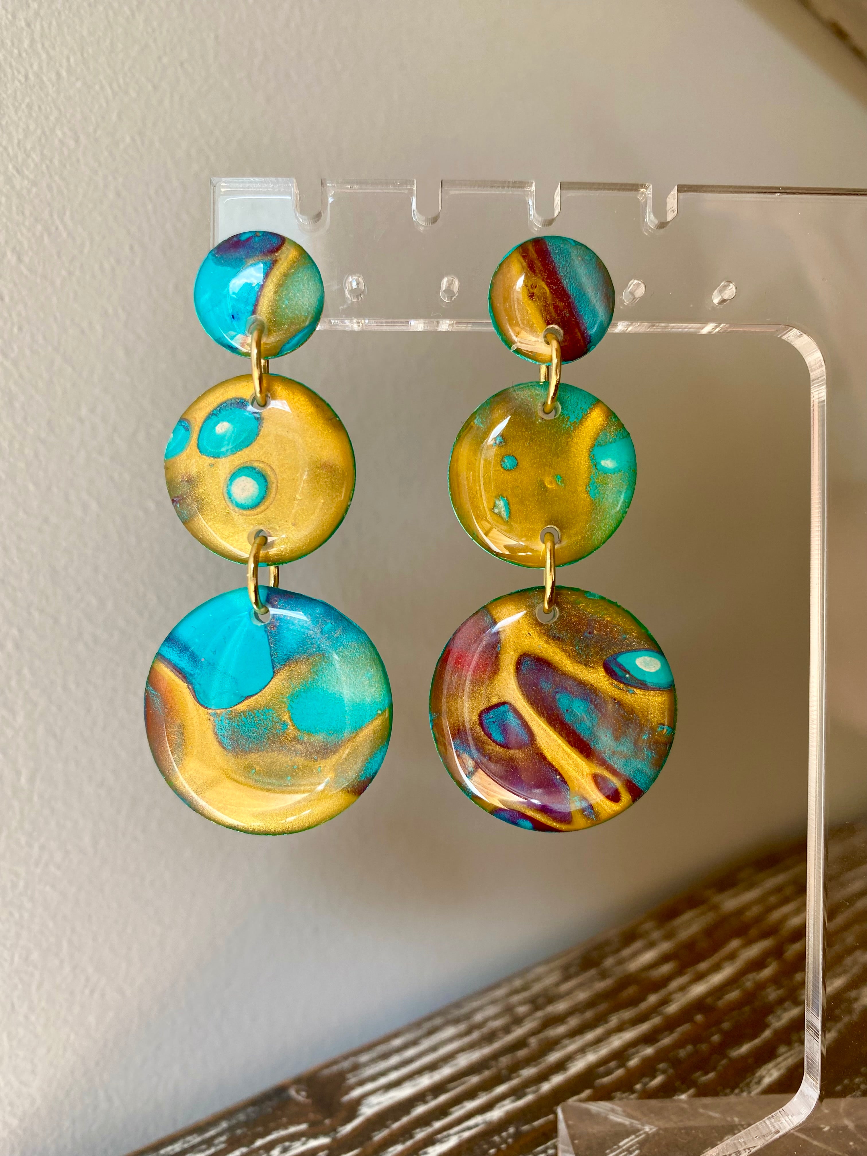 Artisan Statement Stud Dangle Earrings