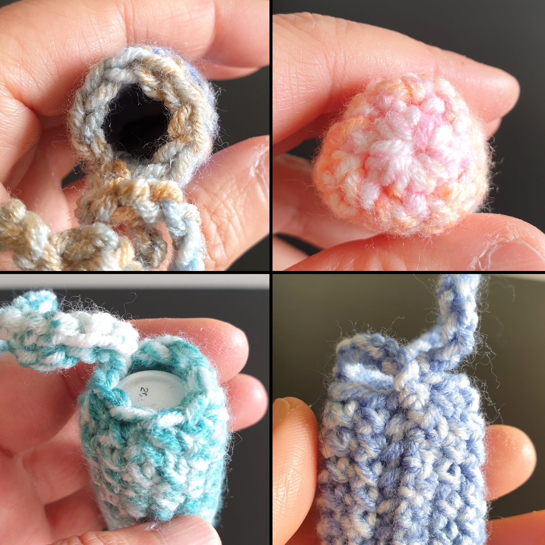 Handmade Simple Colourful Crochet Lipstick Case
