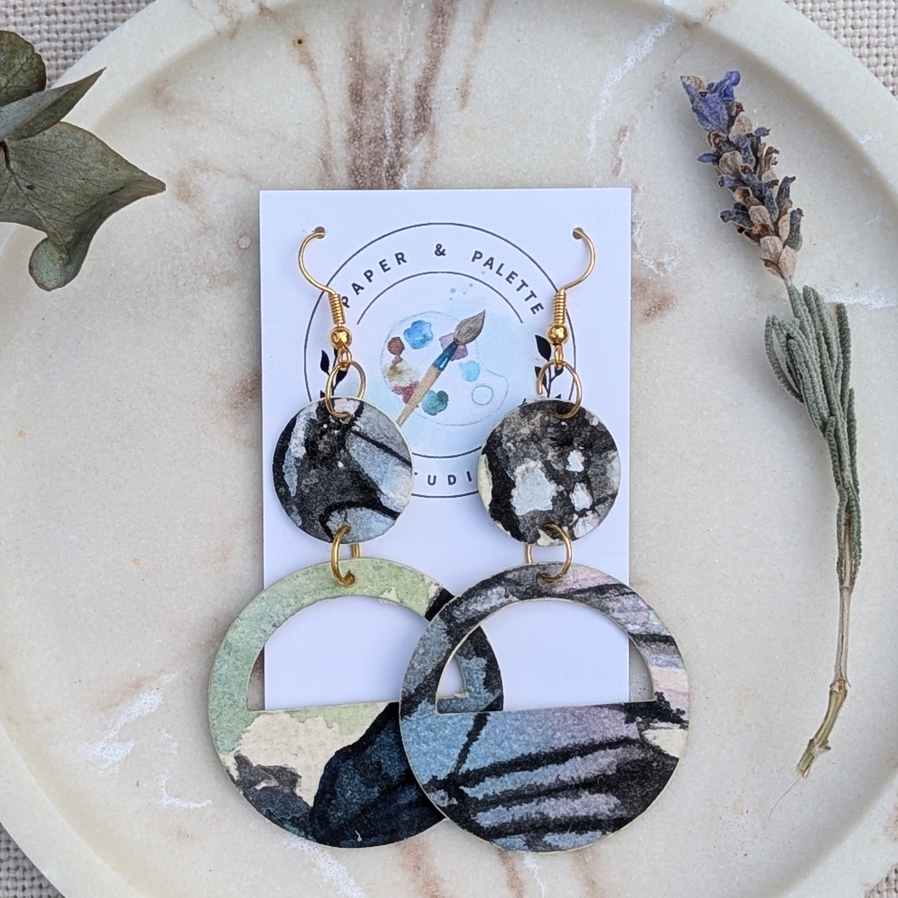 Butterfly Watercolour Earrings – Lightweight Paper Art Jewellery