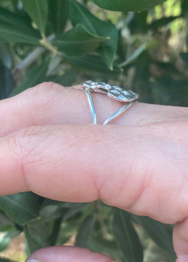 Coral Impressions Double Band Ring — Sterling Silver