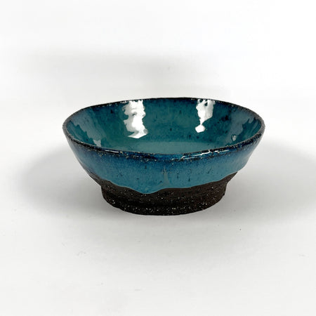 'Terra' wheel thrown bowl with ocean glaze