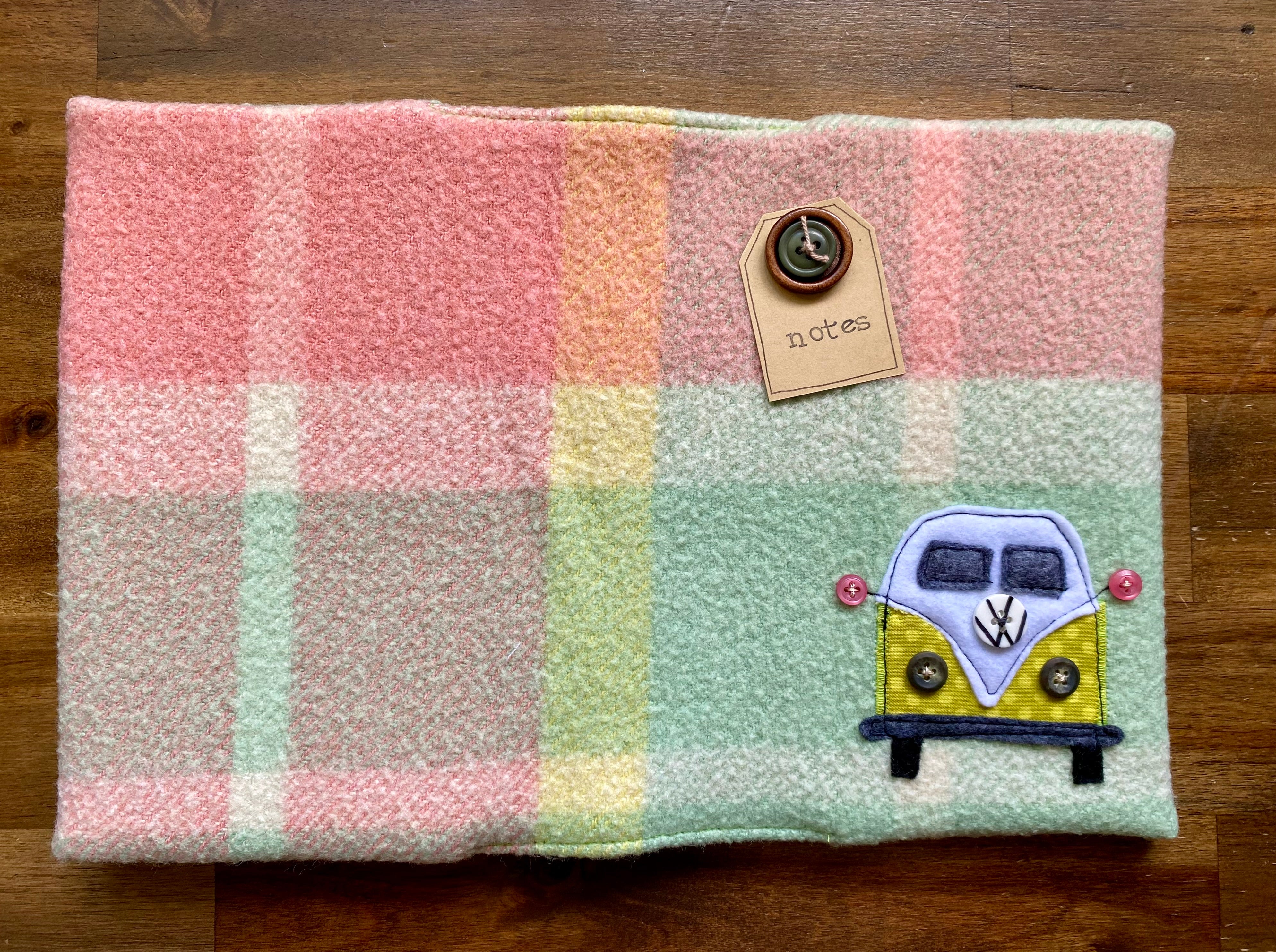 A5 Upcycled Notebook Kombi - Pink/green