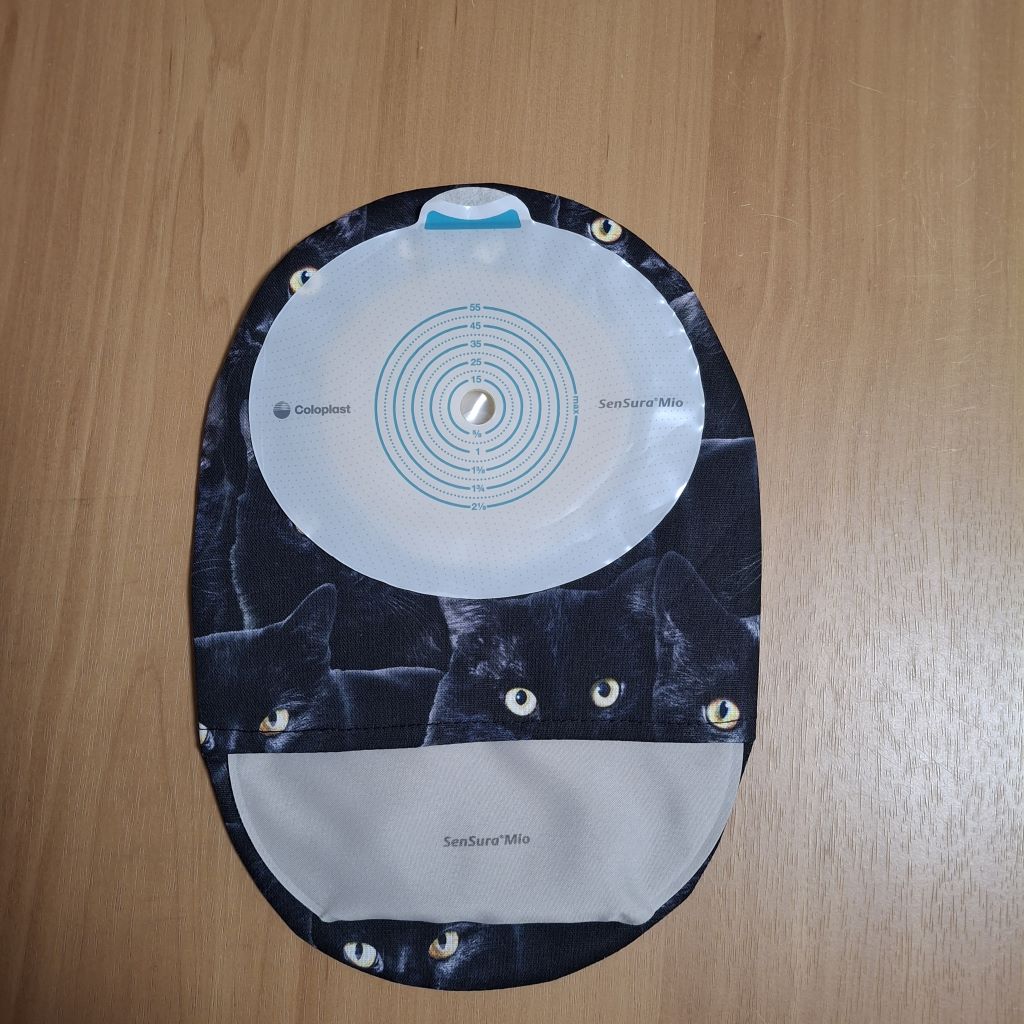 STOMA BAG COVER REGULAR BLACK ILEOSTOMY, COLOSTOMY, UROSTOMY
