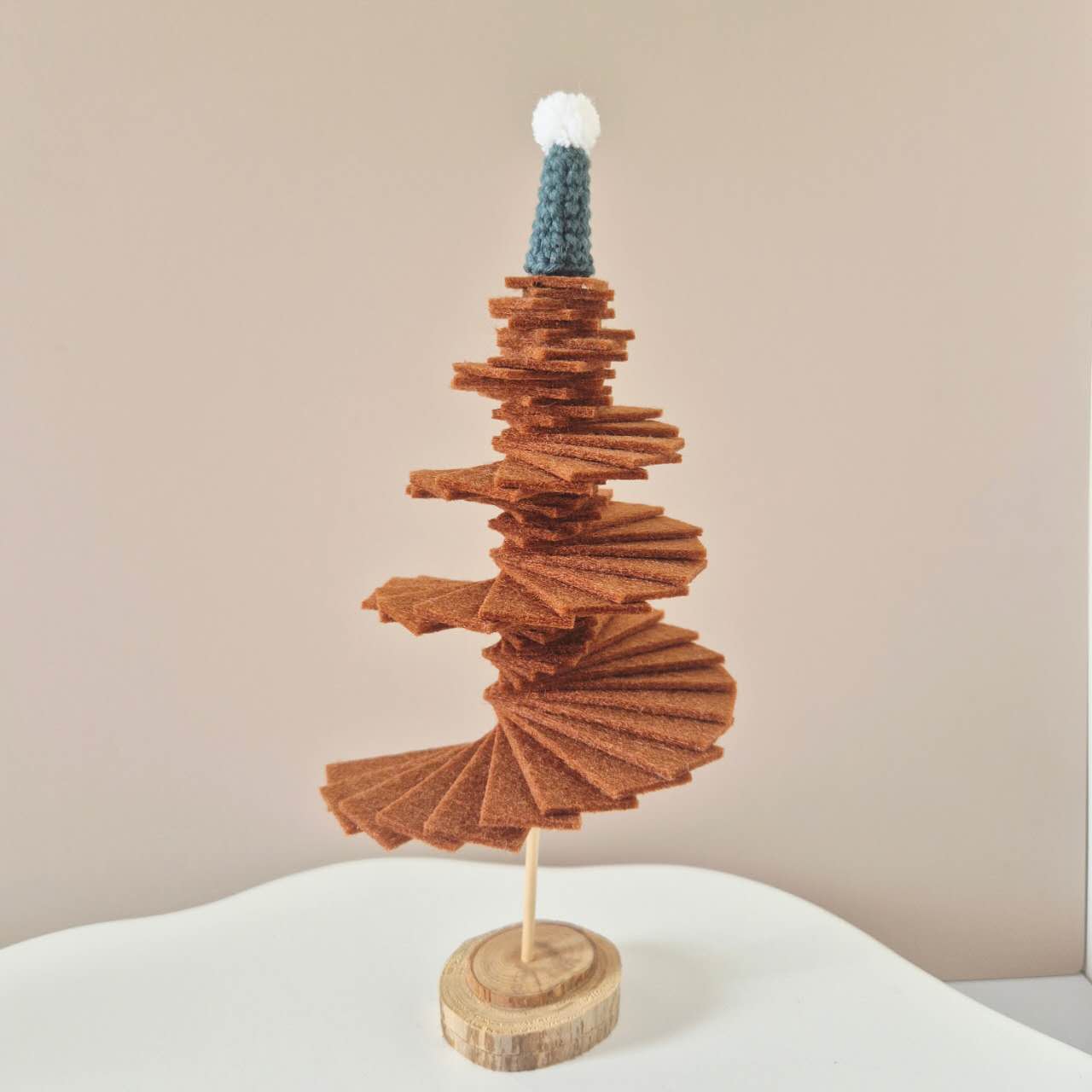 Spiral Staircase Inspired Felt Christmas Tree