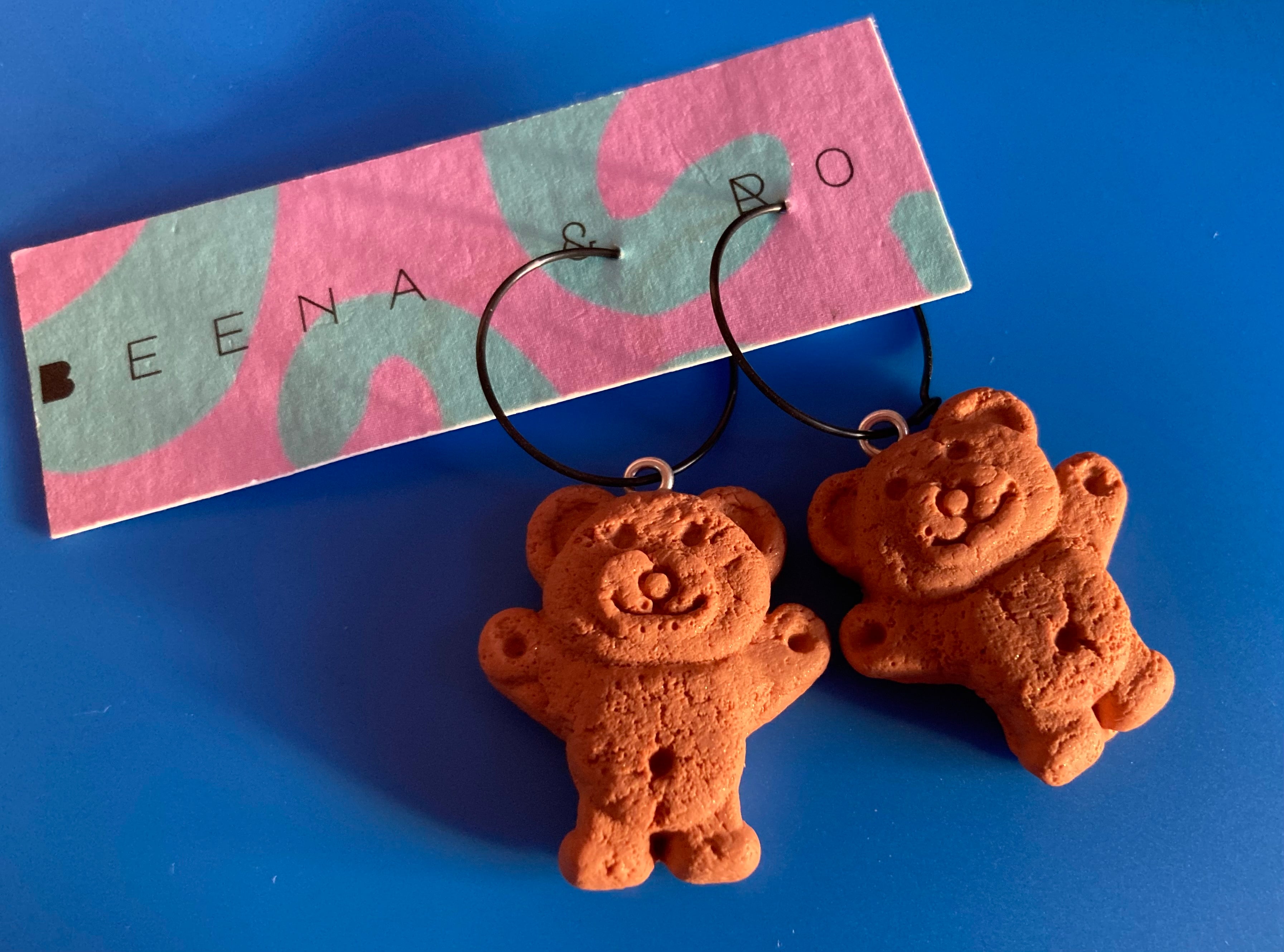 Tiny teddy earrings