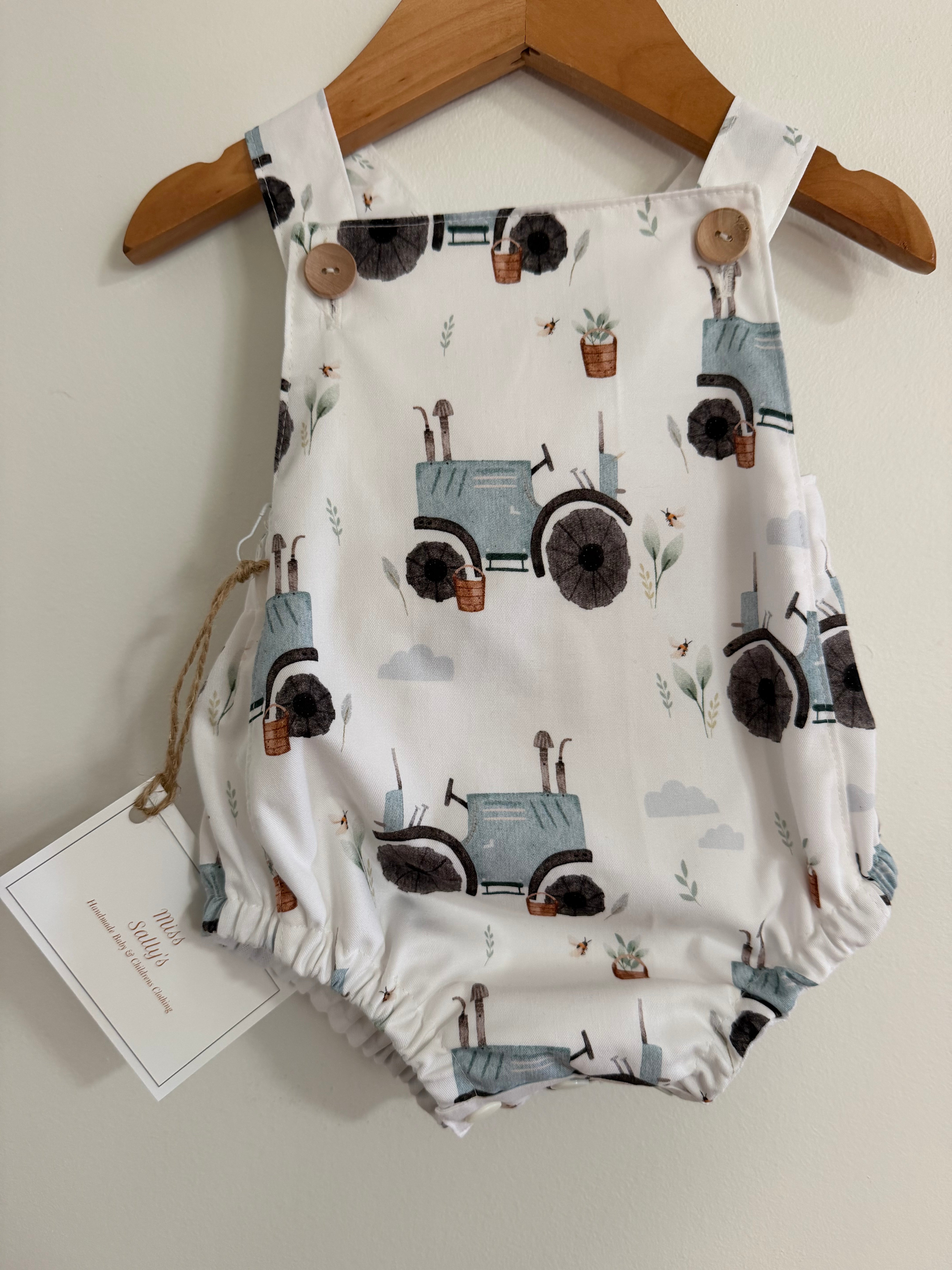 Baby Romper with Tractors