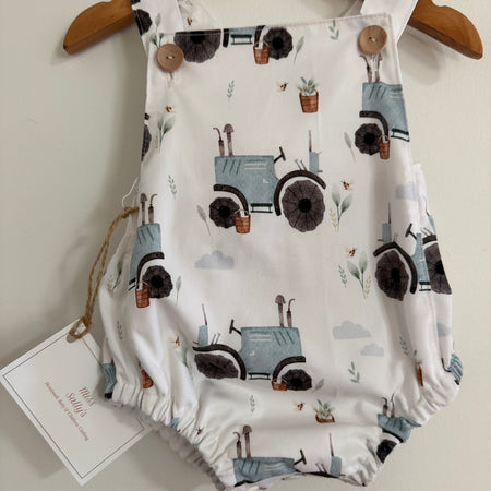 Baby Romper with Tractors