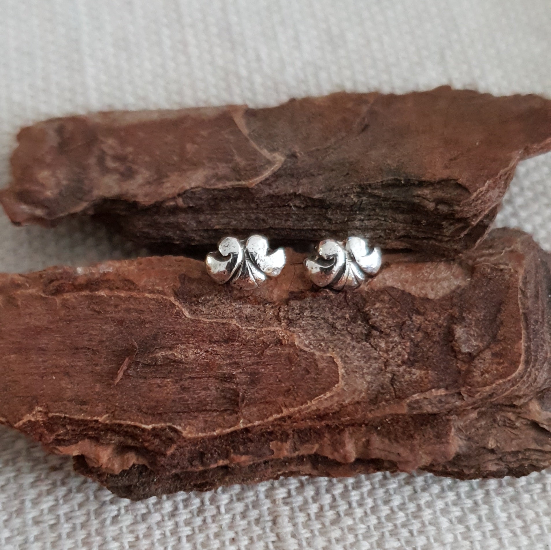 Recycled sterling silver studs - small
