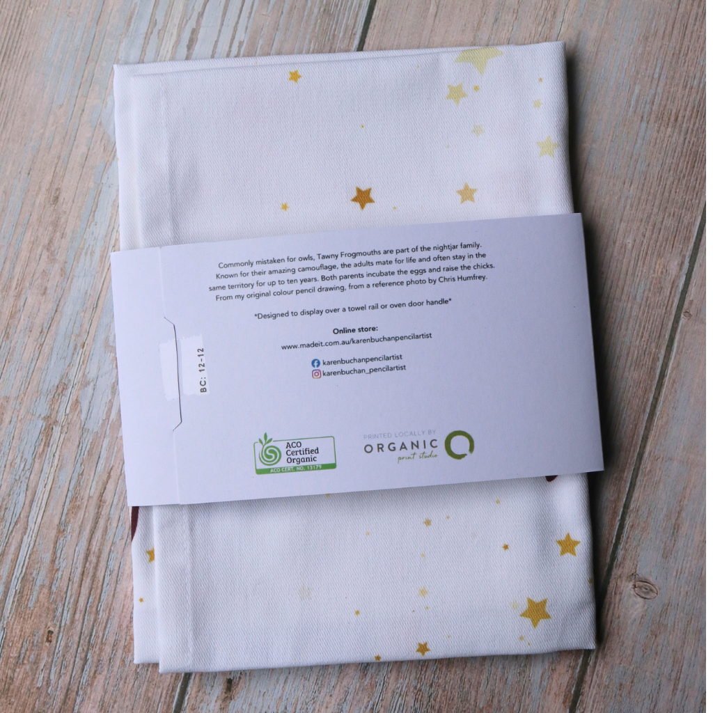Tawny Frogmouth Chicks | Christmas Cotton Tea Towel