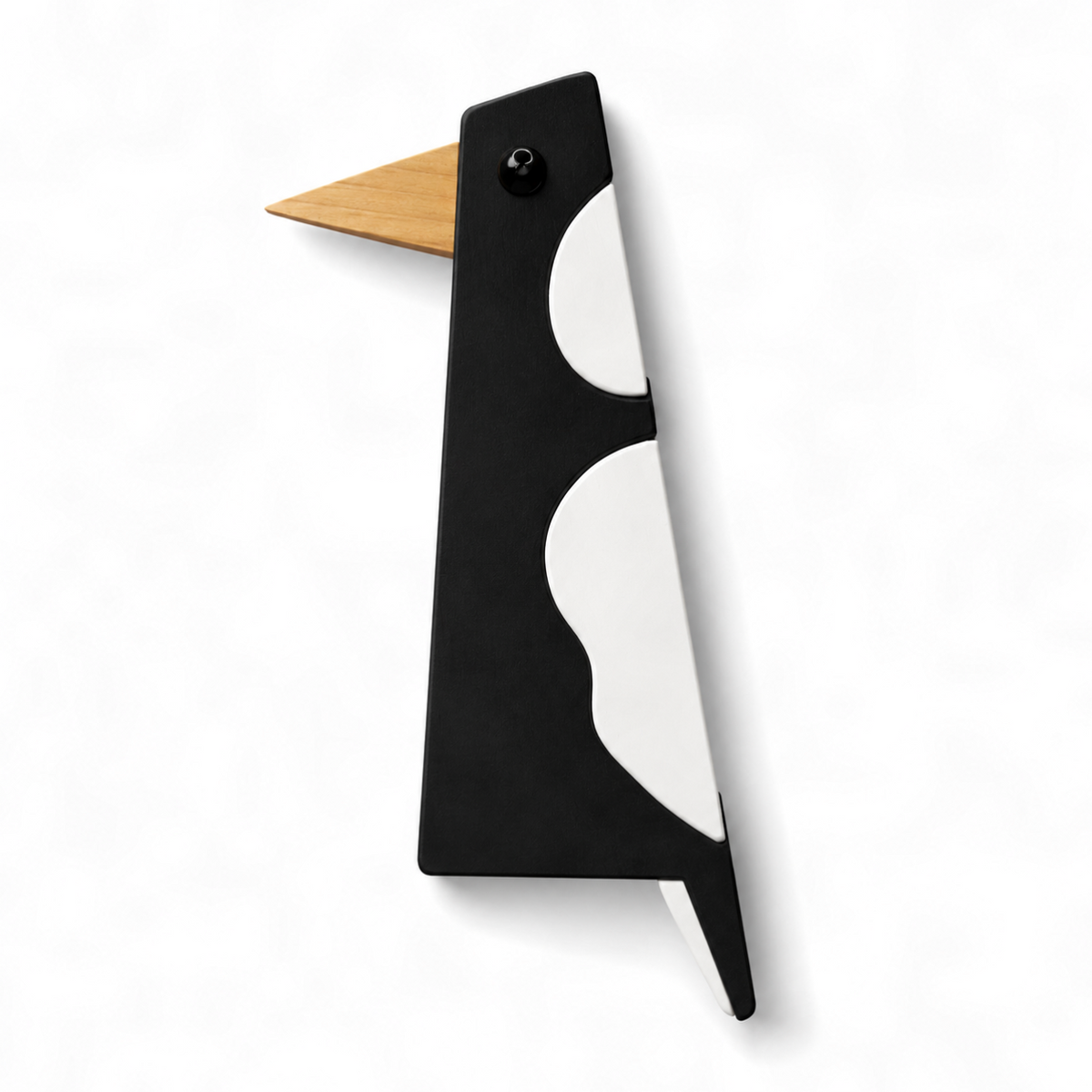 MAGPIE SITTER - Timber bird sculpture - Handmade Australian native bird art, gift & home decor