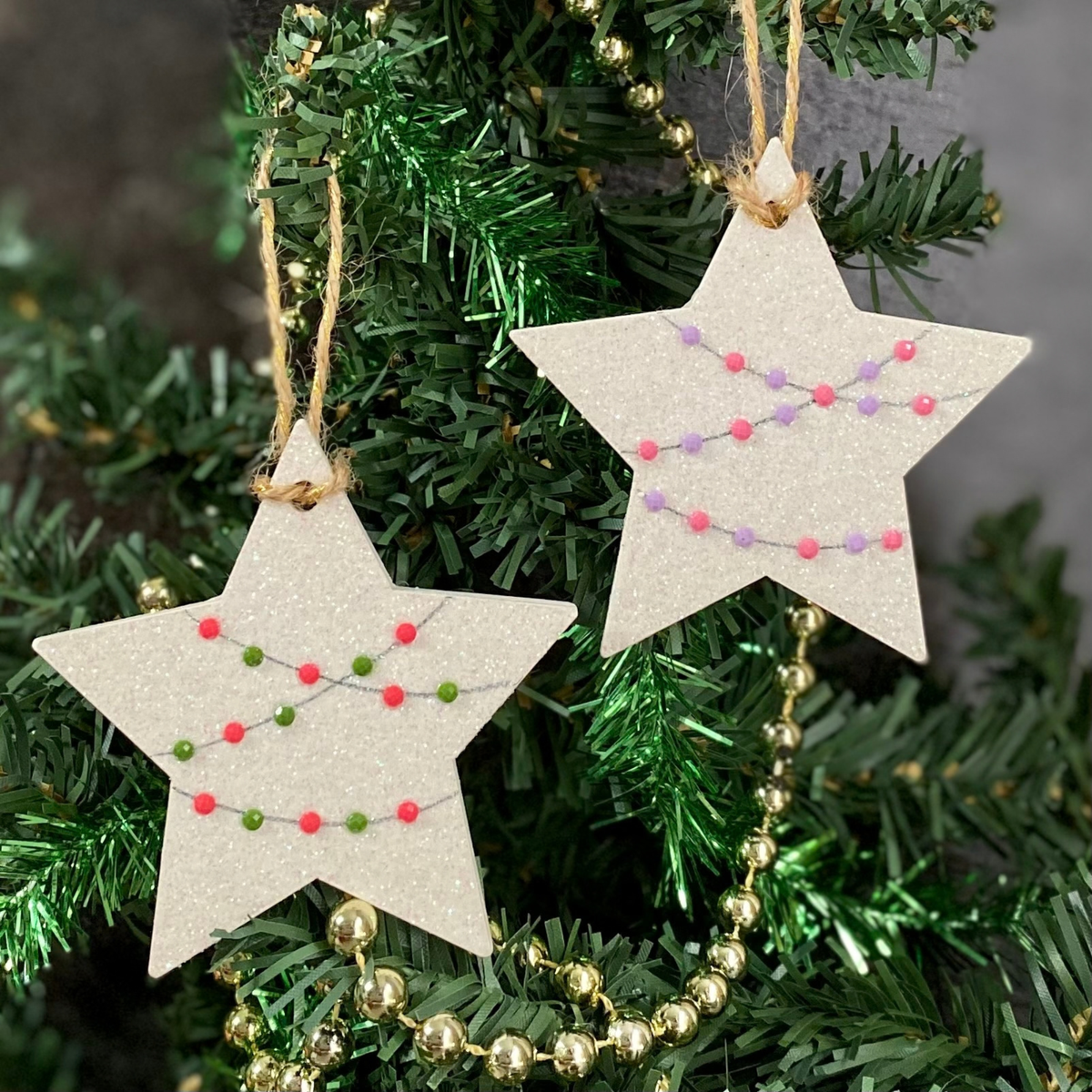 Set of 2 Star Christmas Lights | Christmas Tree decoration | Christmas Decor