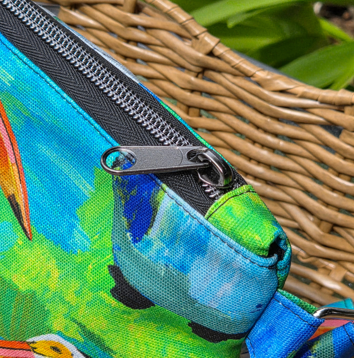 Jumbo Pouch in Bright Pelican Fabric