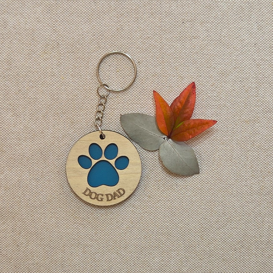 DOG DAD - Handcrafted Timber Keyrings