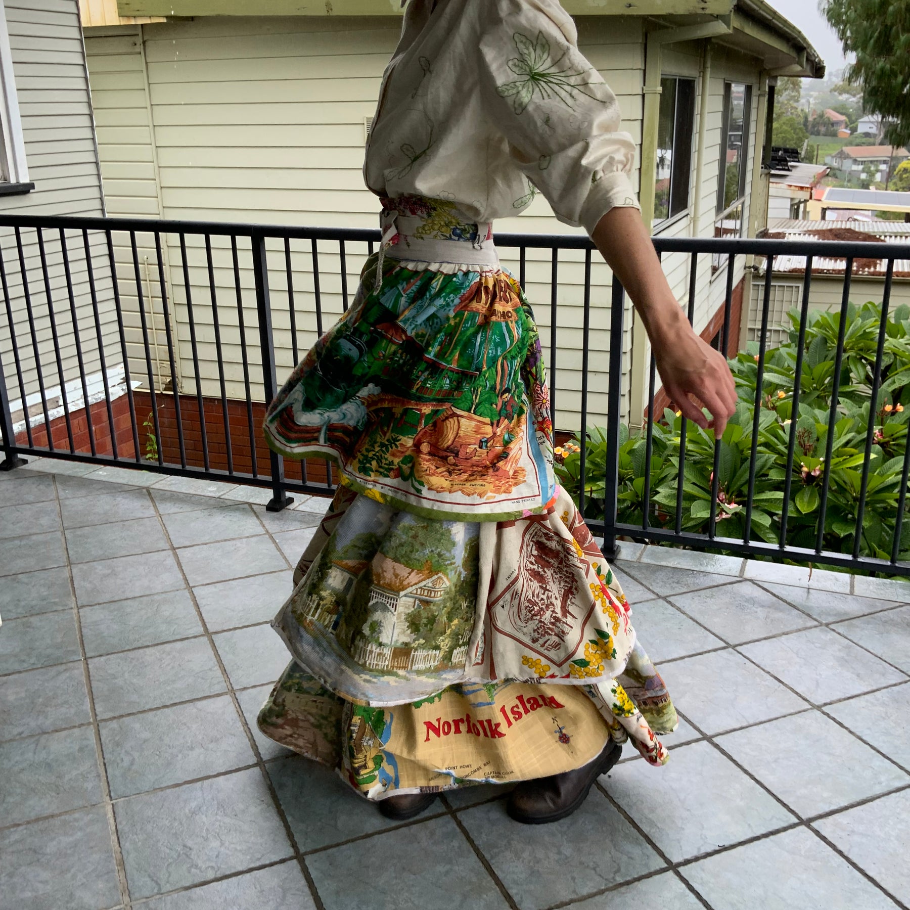 Wool Tapestry and Linen Skirt "Guardians of the Land"