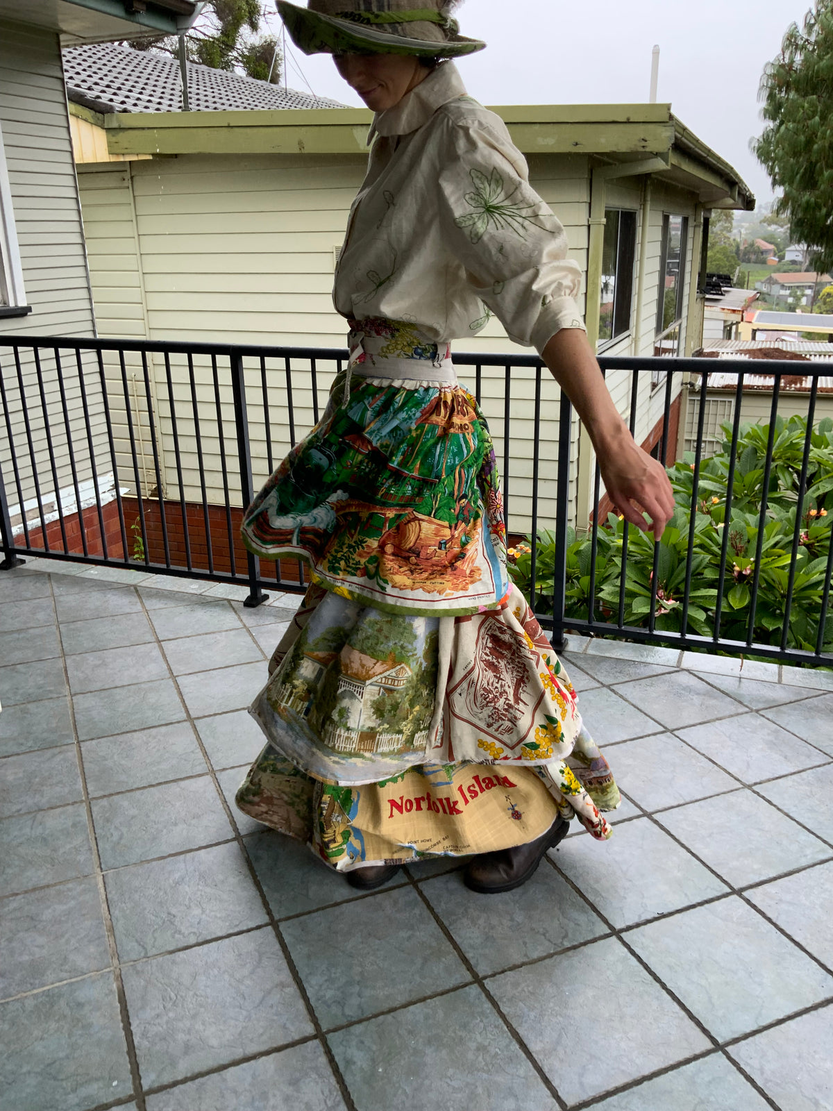 Wool Tapestry and Linen Skirt "Guardians of the Land"