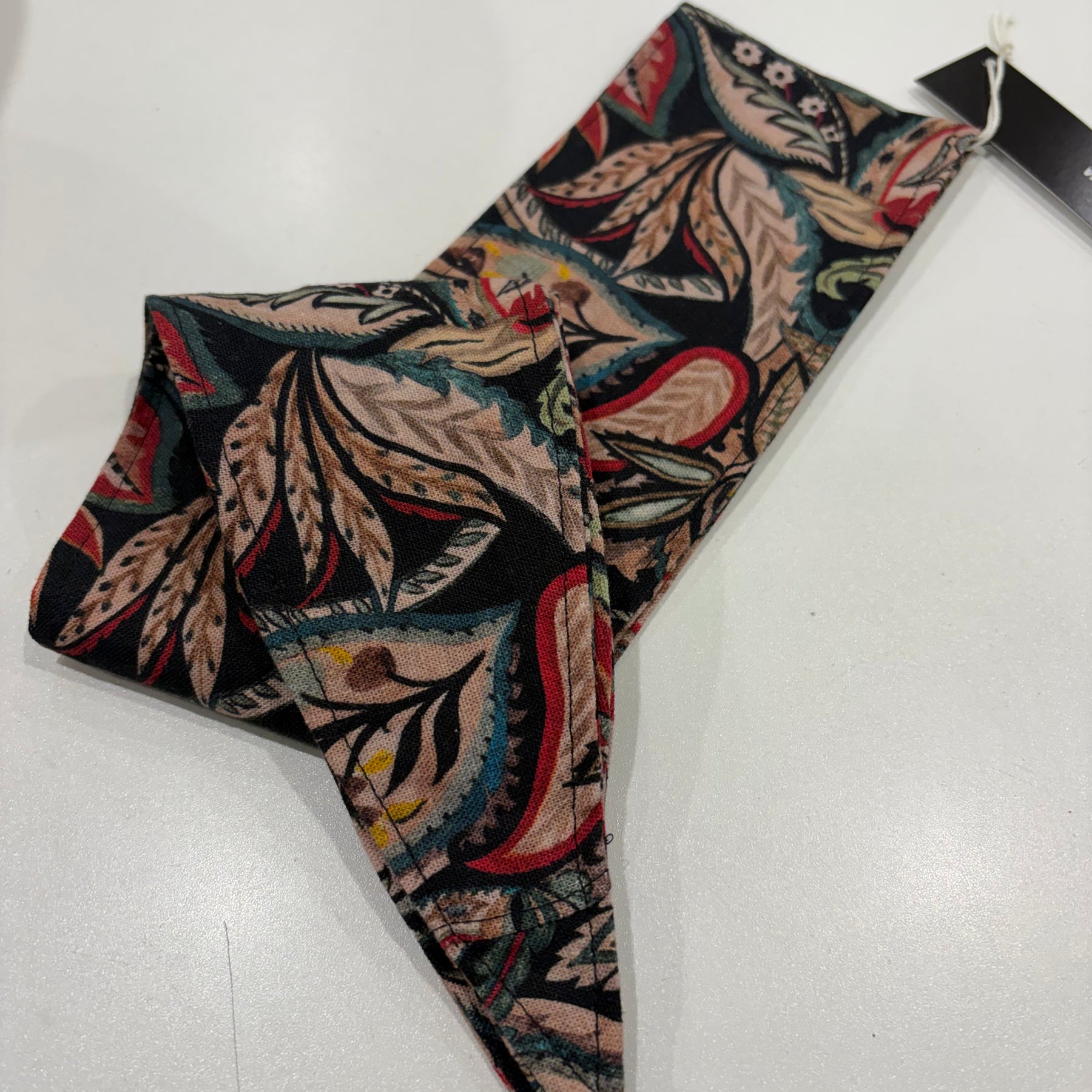 gorgeous black paisley fabric head wrap - violetclothing - free postage