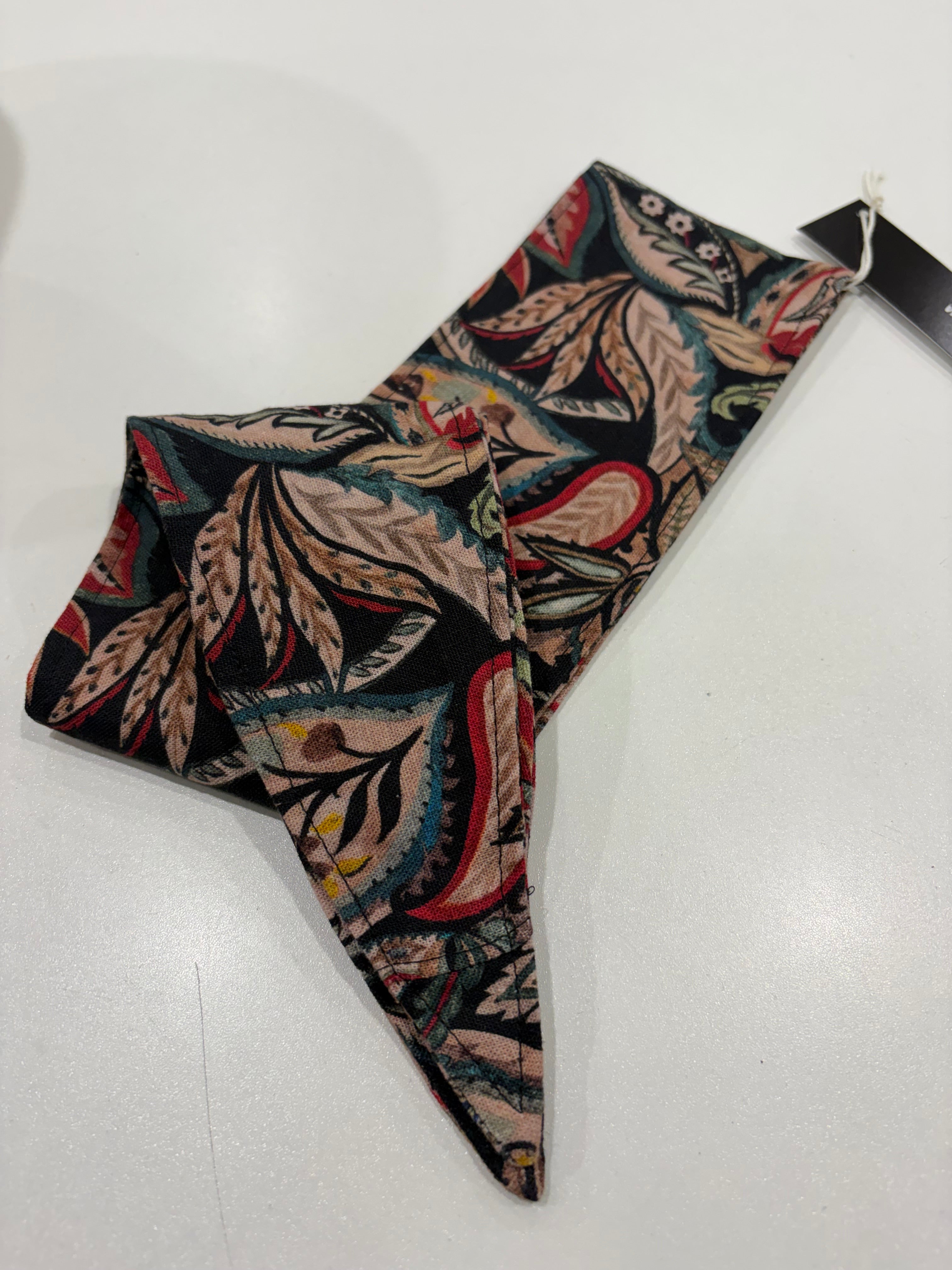 gorgeous black paisley fabric head wrap - violetclothing - free postage