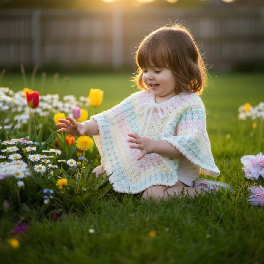 Rachel | Handmade | Crochet  Poncho 1-2 years