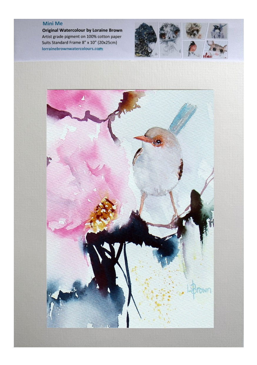 Mini Me #210 Fairy Wren Original Watercolour Painting