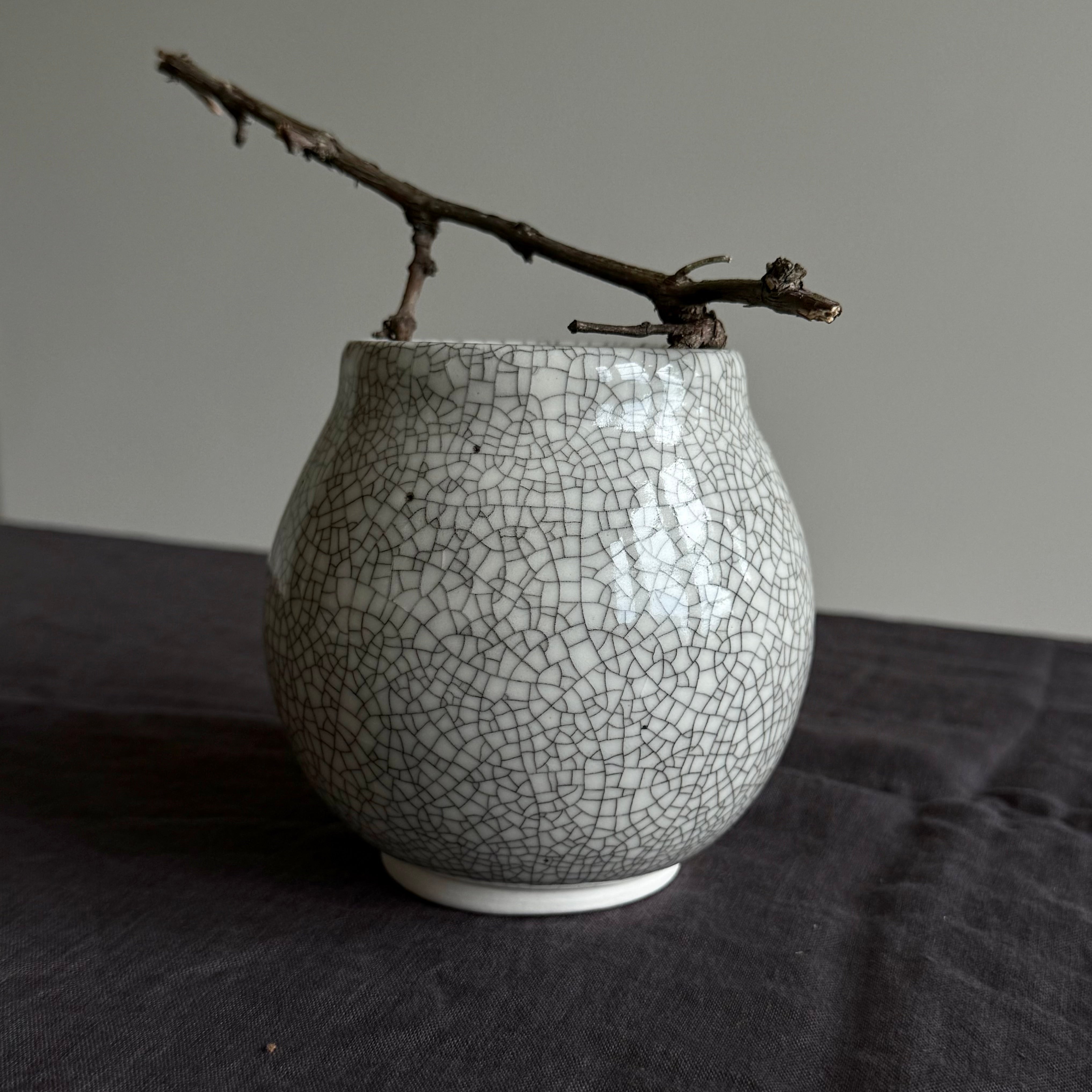 Relic Vessel Porcelain Vase | Handmade Crackle Glaze Ceramic |  Wabi Sabi Home Decor