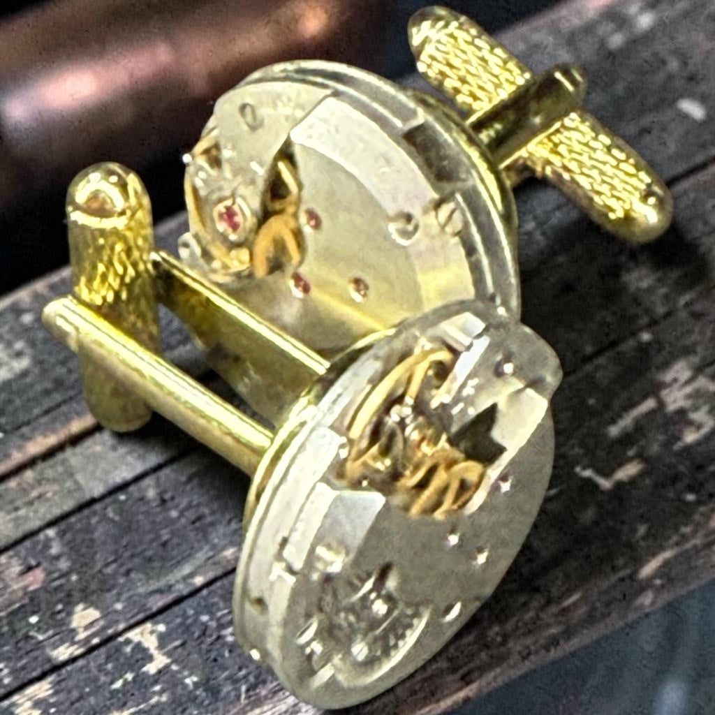 Steampunk watch parts cufflinks
