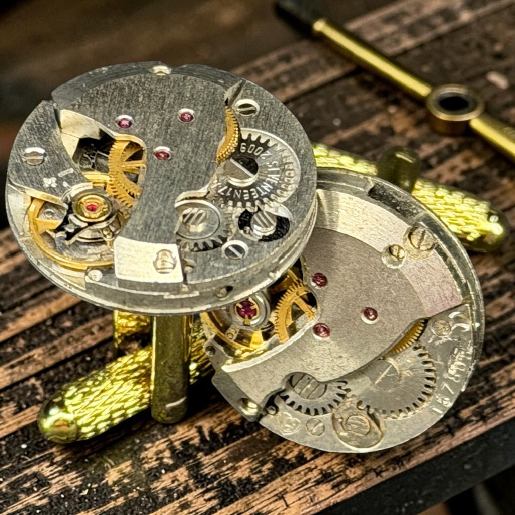 Steampunk watch parts cufflinks