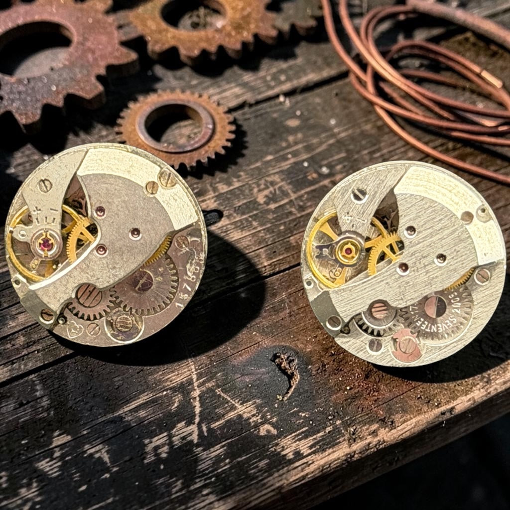 Steampunk watch parts cufflinks