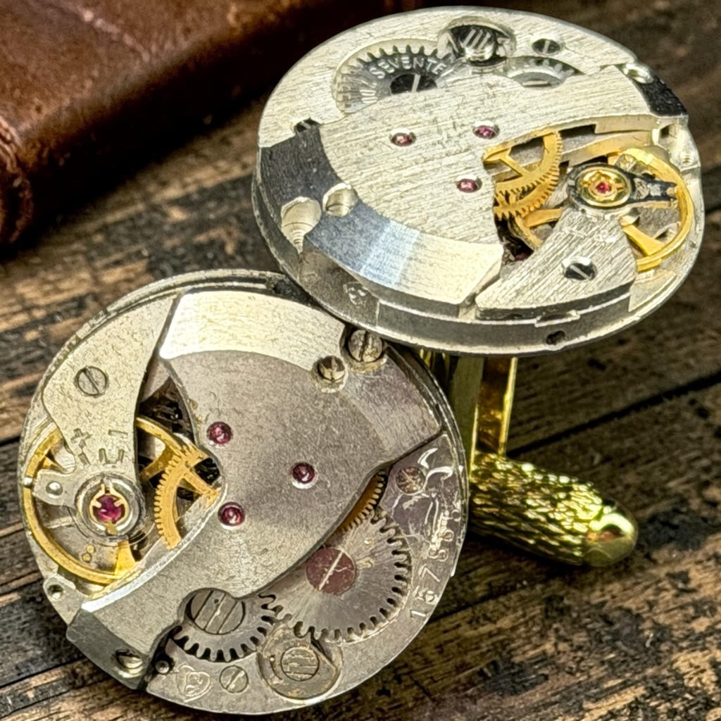 Steampunk watch parts cufflinks