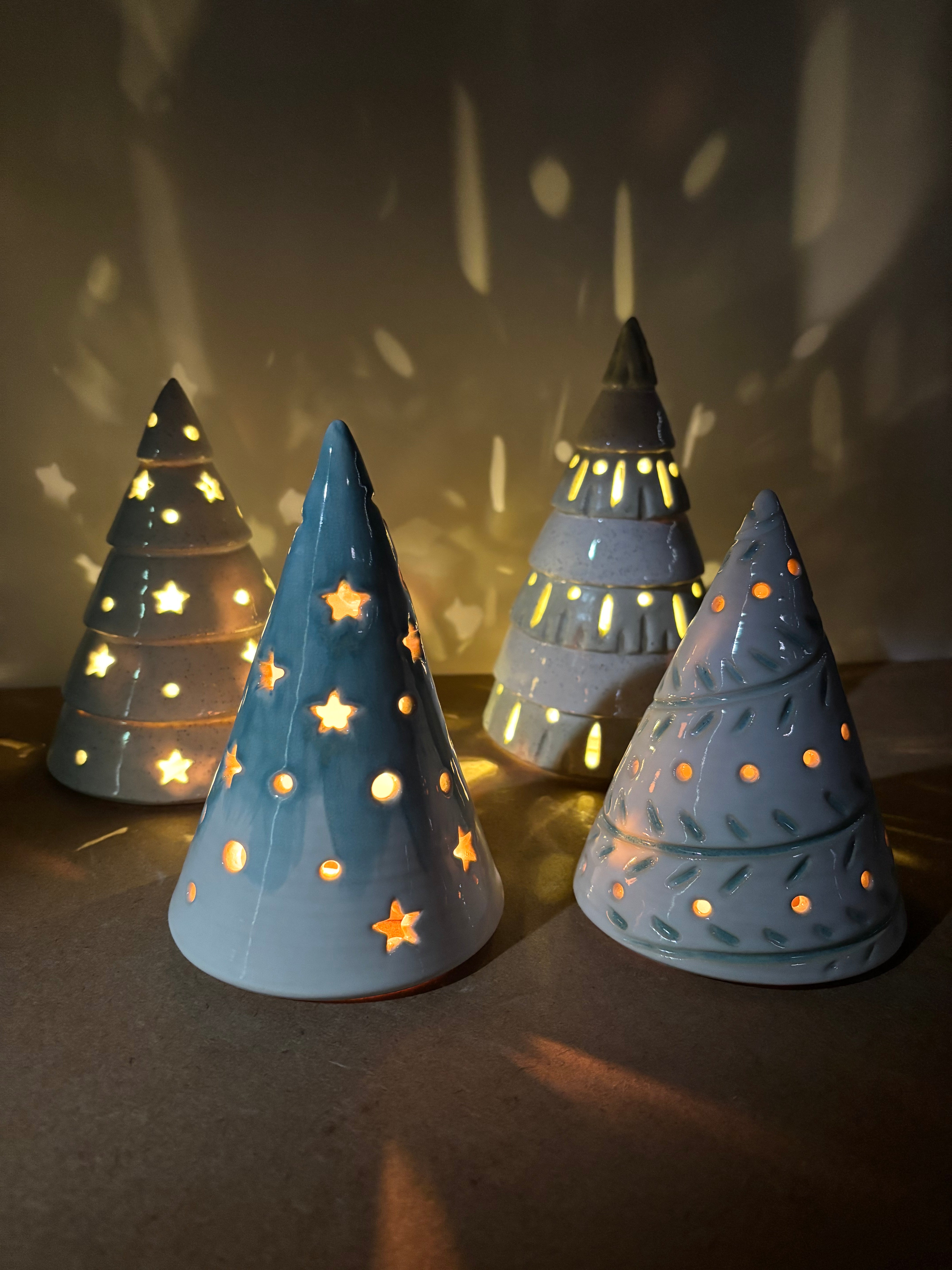 Ceramic Christmas Tree Luminaries Lantern
