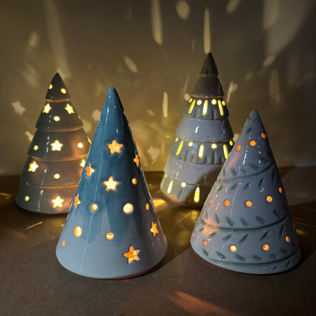 Ceramic Christmas Tree Luminaries Lantern
