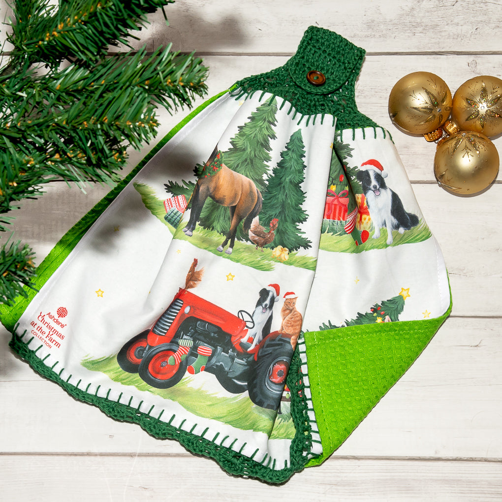 Hanging Tea Towel / Hand Towel - Christmas Themed - Double Sided