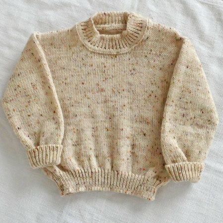 Beige fleck classic jumper/pullover. Wool. Unisex. Free post