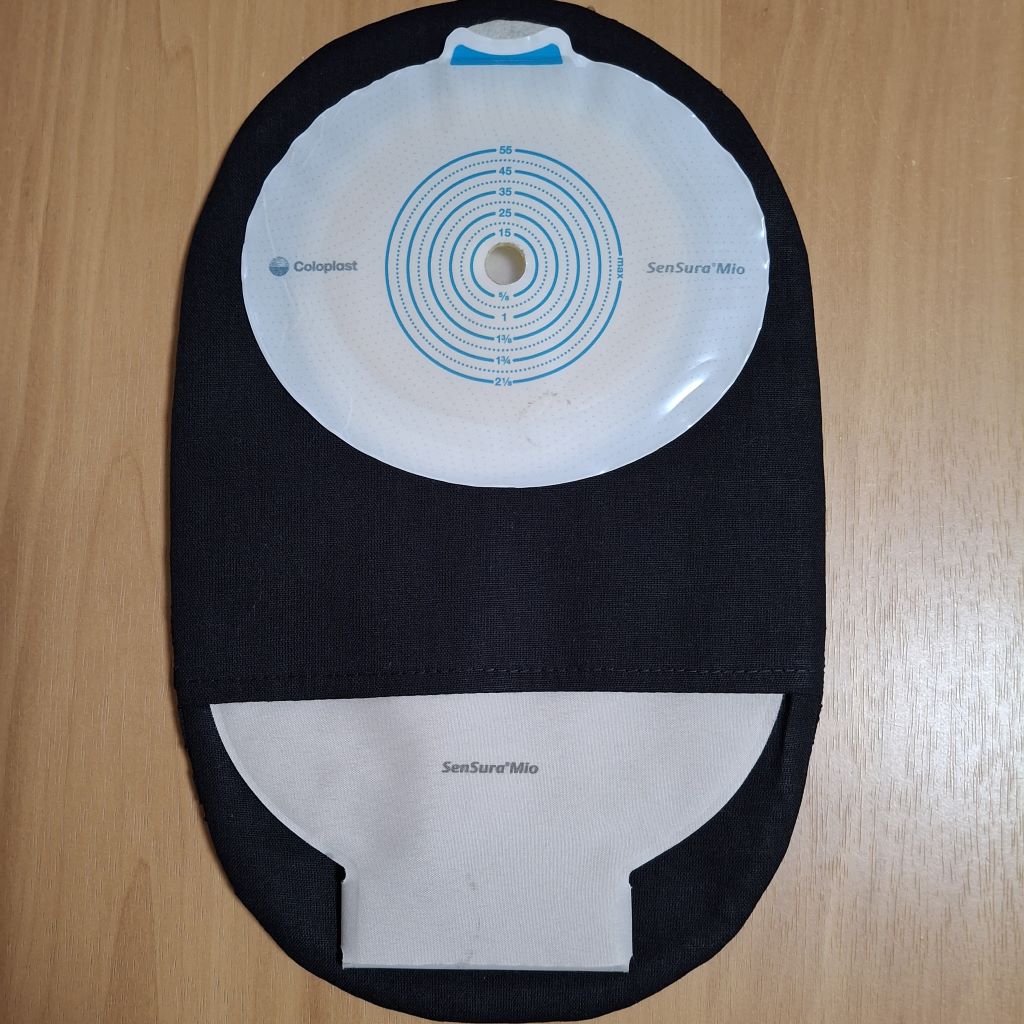 STOMA BAG COVER LARGE LACE BLACK  Suitable for Ileostomy, Colostomy, Urostomy