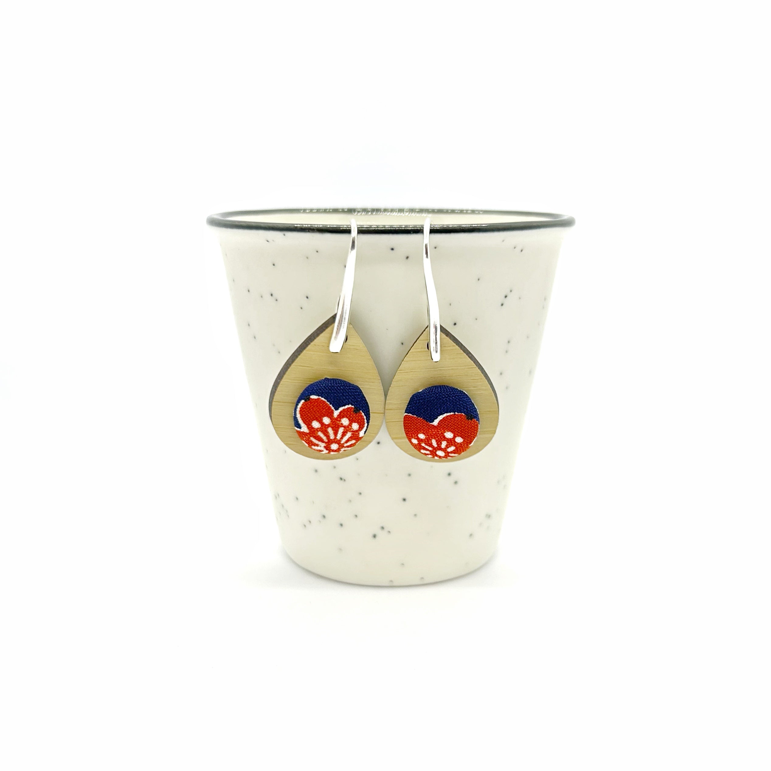 Kimono Tear Drop Bamboo Earrings