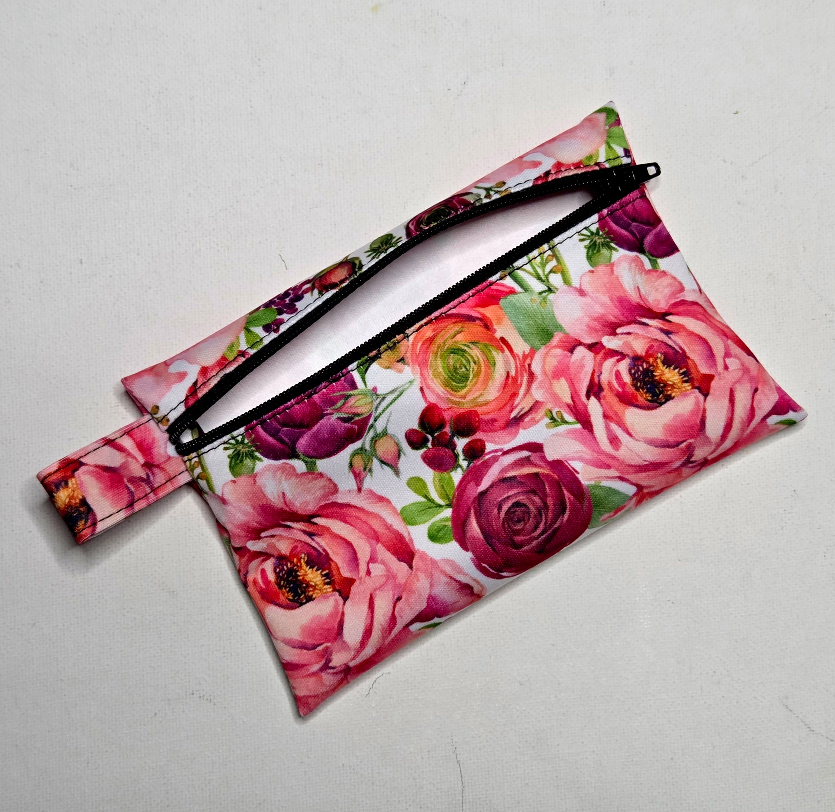 Mini Wet Bag, Pretty Floral fabric, 15cms x 10cms