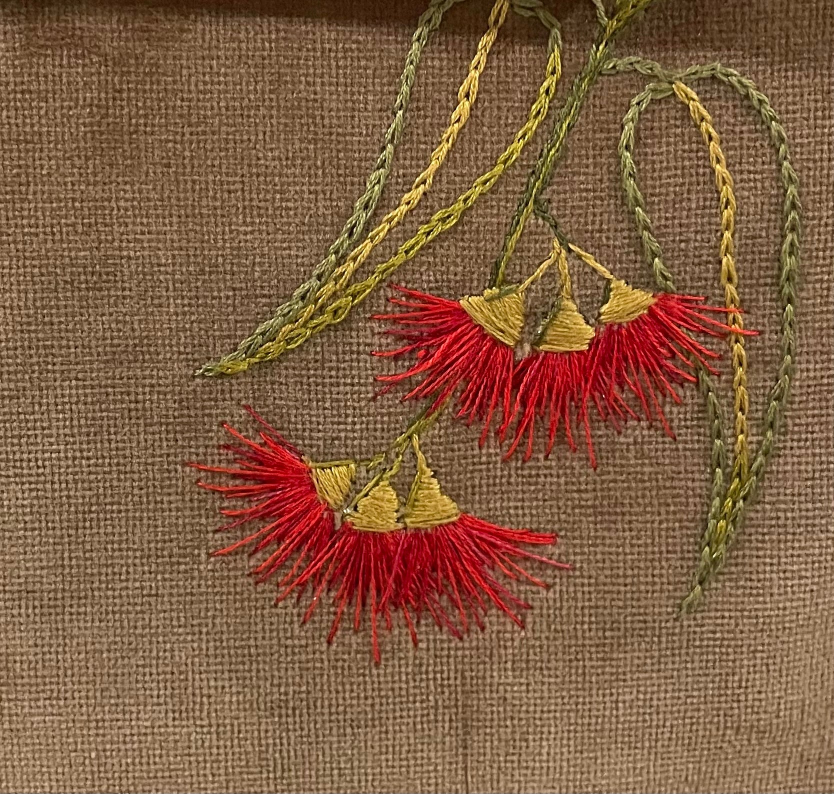 Handmade Velvet Bottlebrush Embroidery Handbag