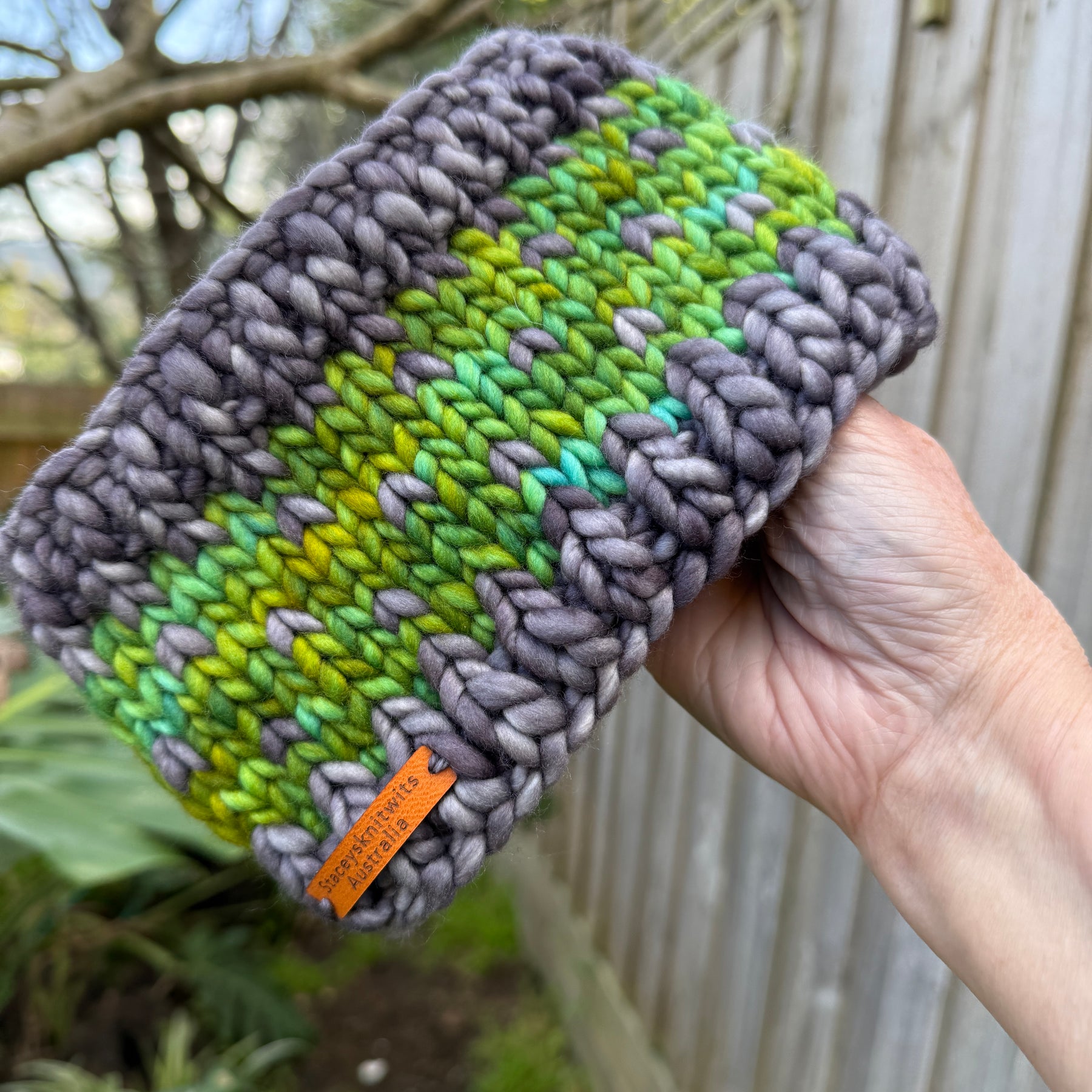 Hand Knitted Headband, Stretchy Merino Headband