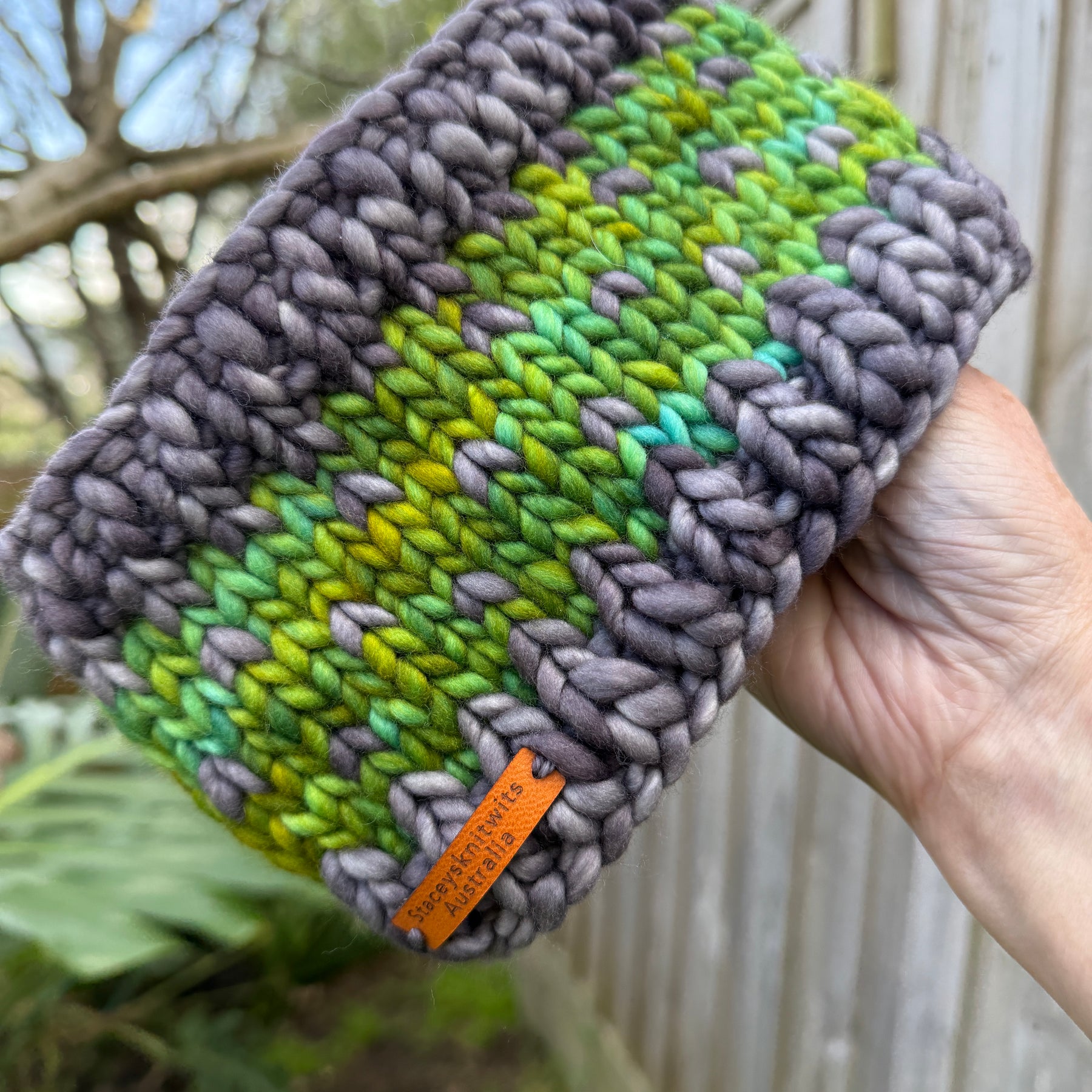 Hand Knitted Headband, Stretchy Merino Headband