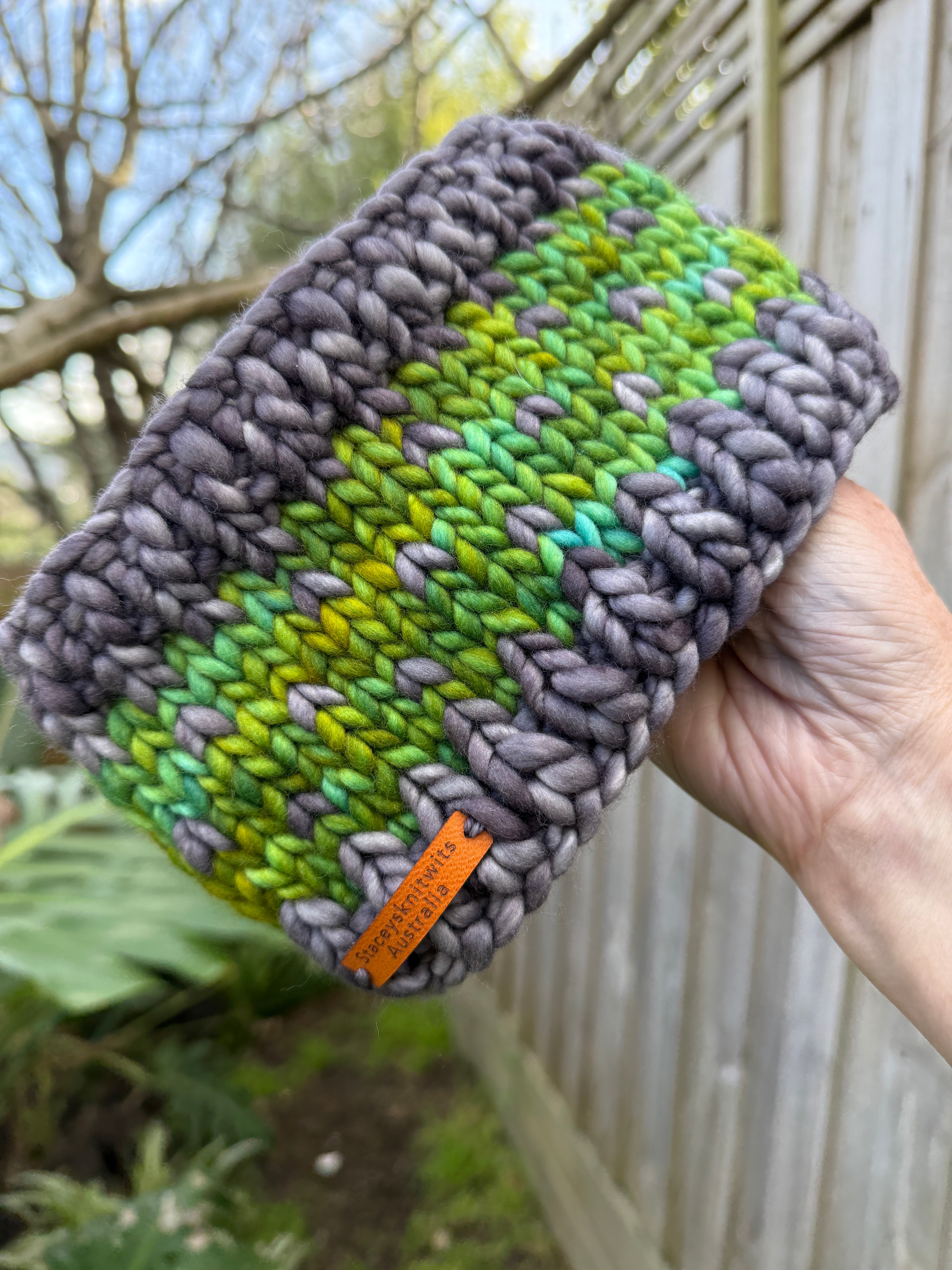 Hand Knitted Headband, Stretchy Merino Headband